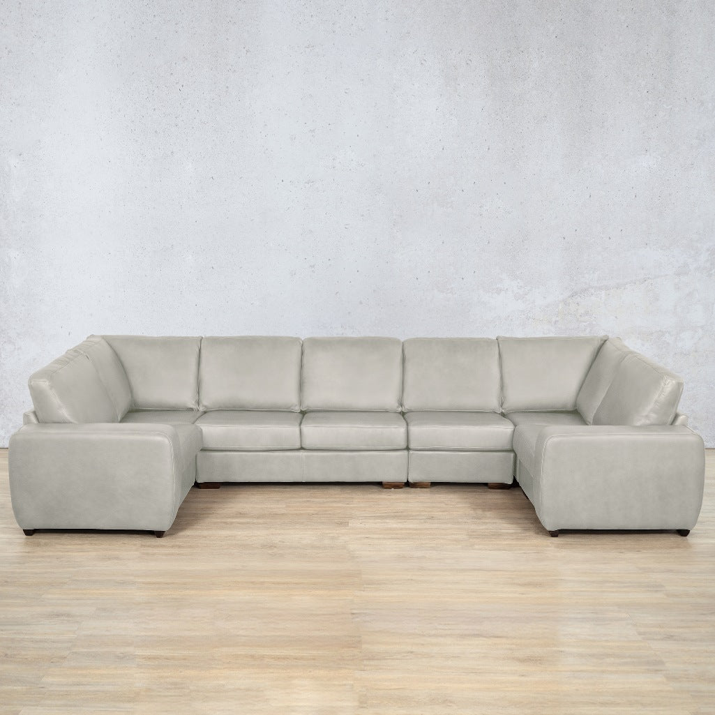 Stanford Modular U Sofa  Sectional Leather Sofa Manatee Beige