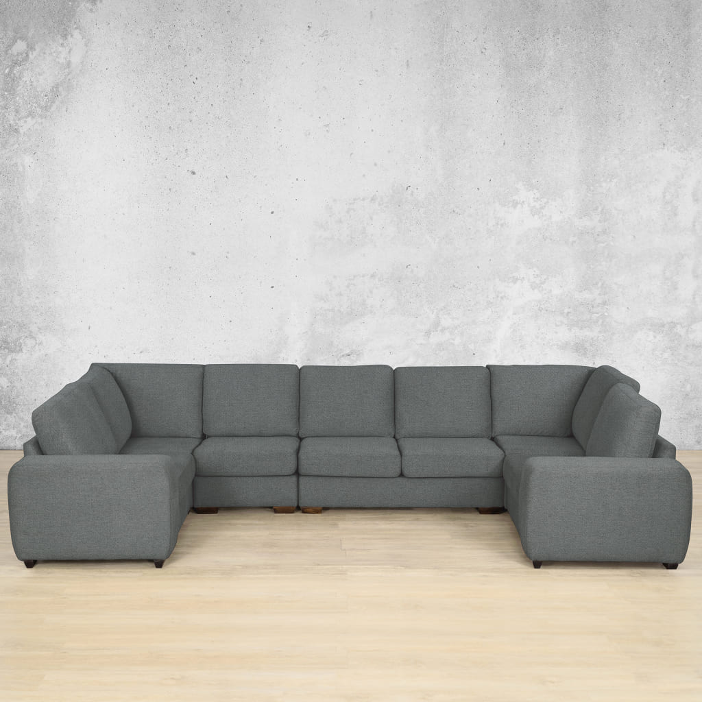 Stanford Fabric Modular U-Sofa Fabric Sofa Leather Gallery Silver Charm