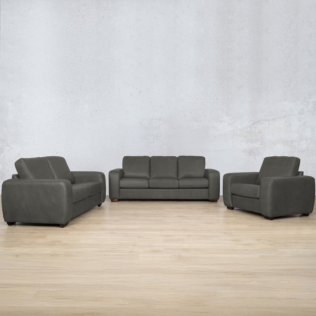 Stanford 3+2+1 Leather Sofa Suite Leather Sofa Leather Gallery Czar anthracite