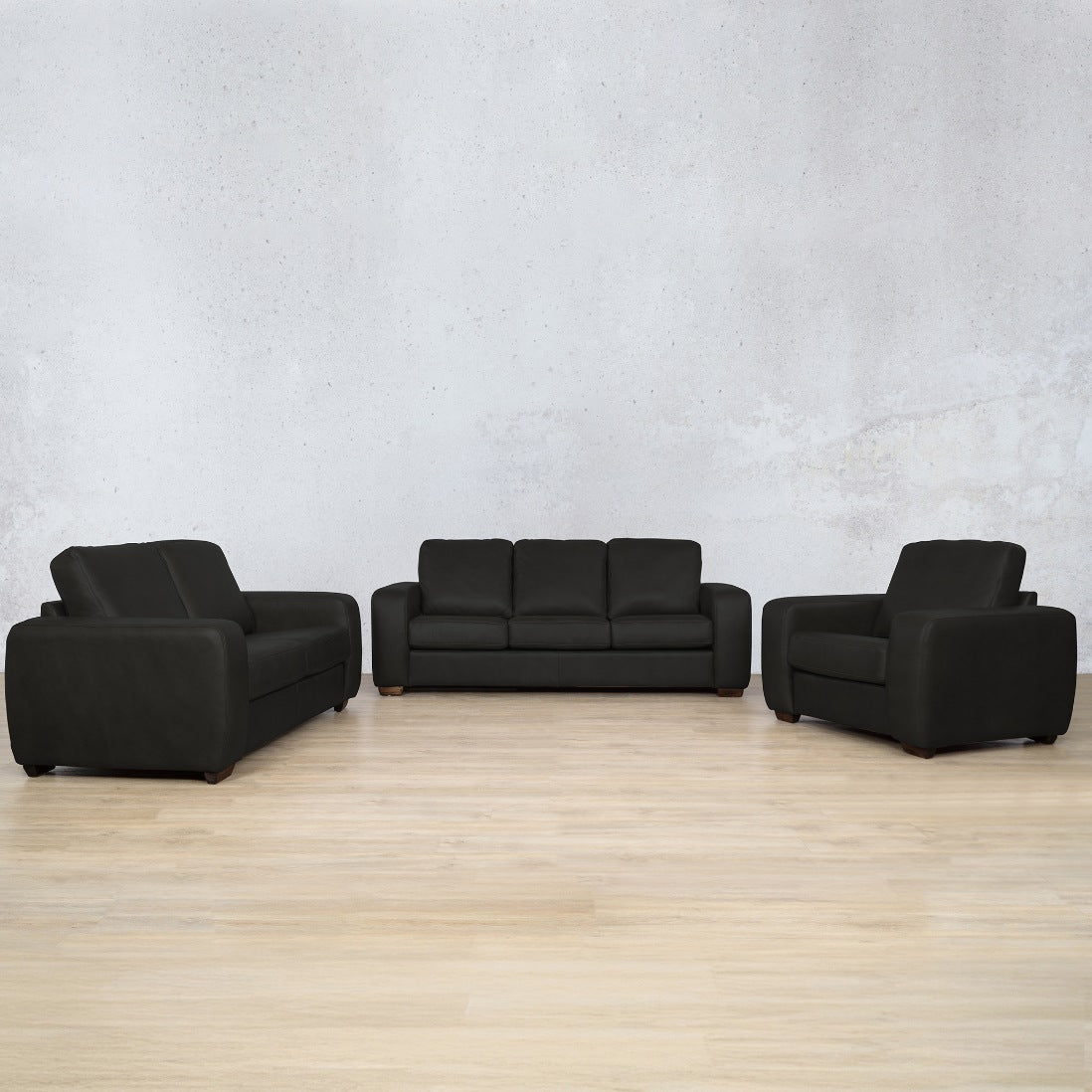 Stanford 3+2+1 Leather Sofa Suite Leather Sofa Leather Gallery Czar black