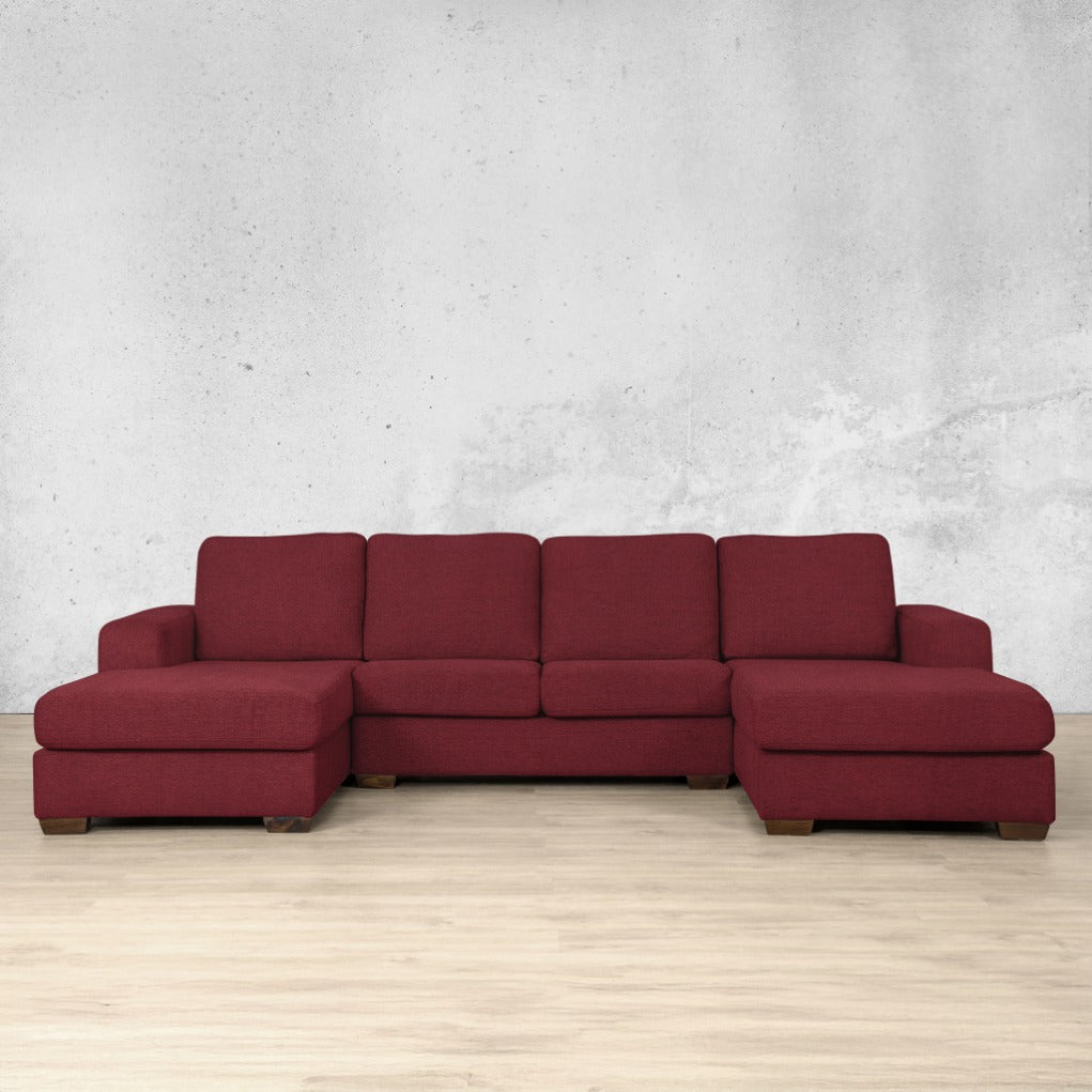 stanford Fabric u chaise sectional deep cherry 
