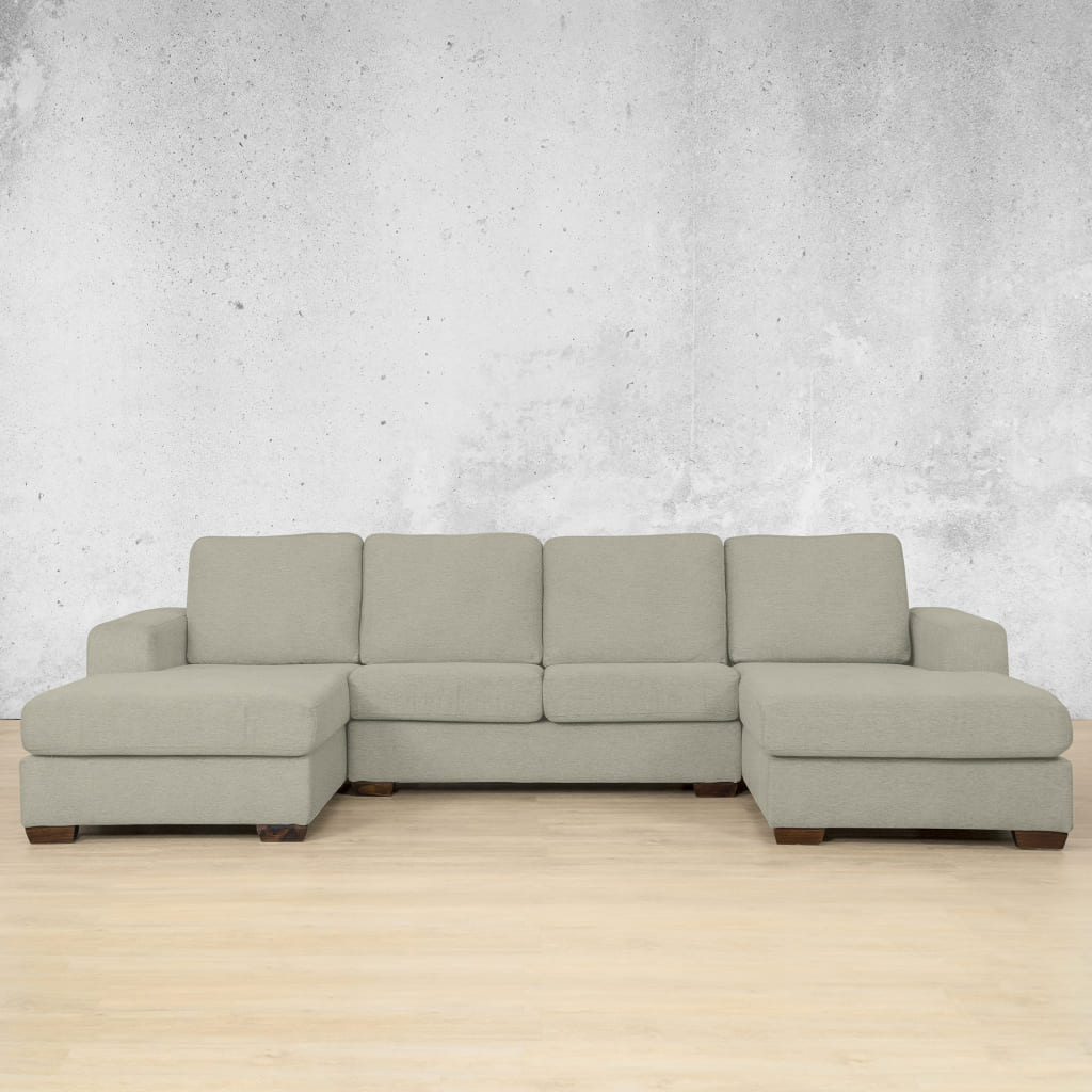 Stanford Fabric U-Chaise Fabric Sofa Leather Gallery Kenya Beige