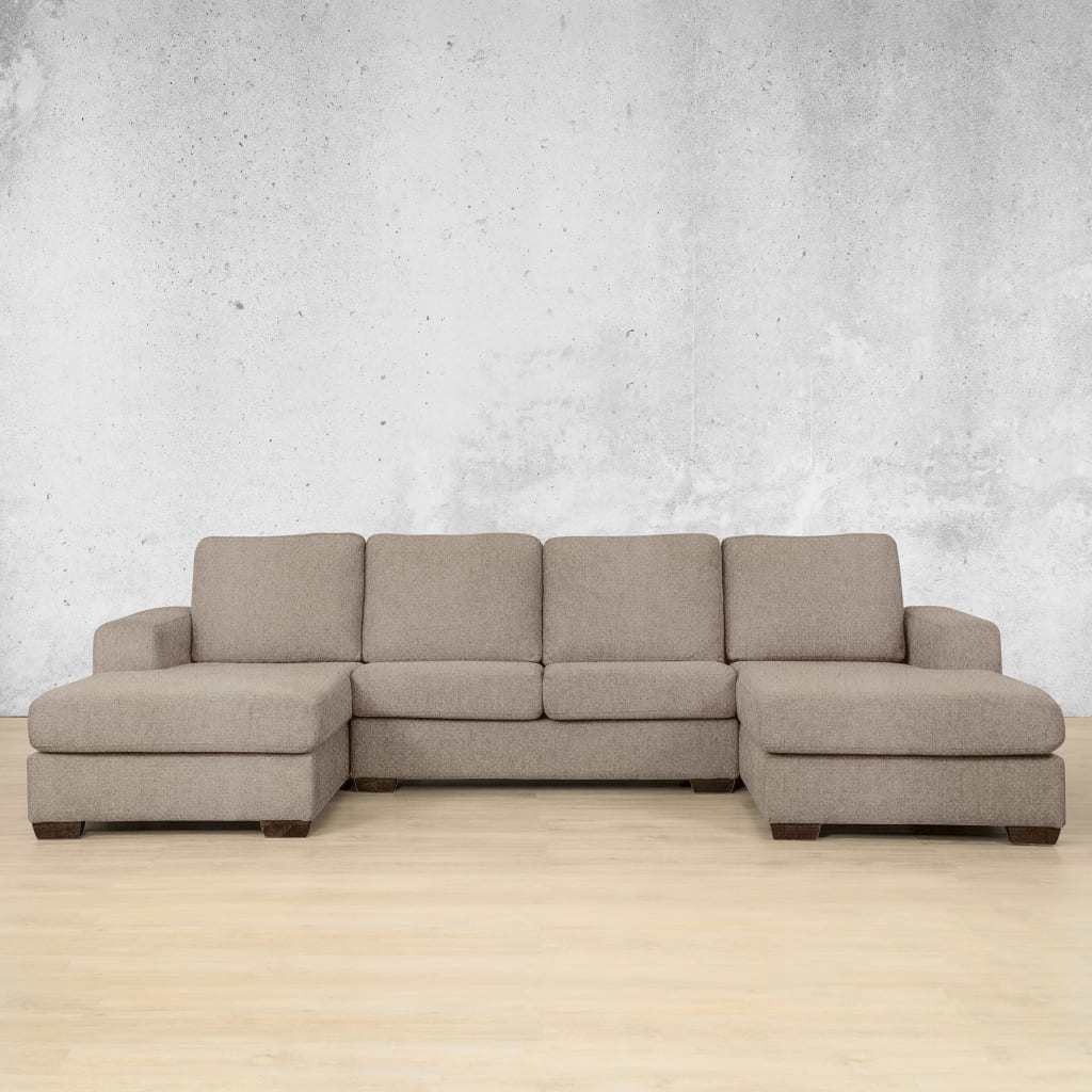 Stanford Fabric U-Chaise Fabric Sofa Leather Gallery Kenya Sand 