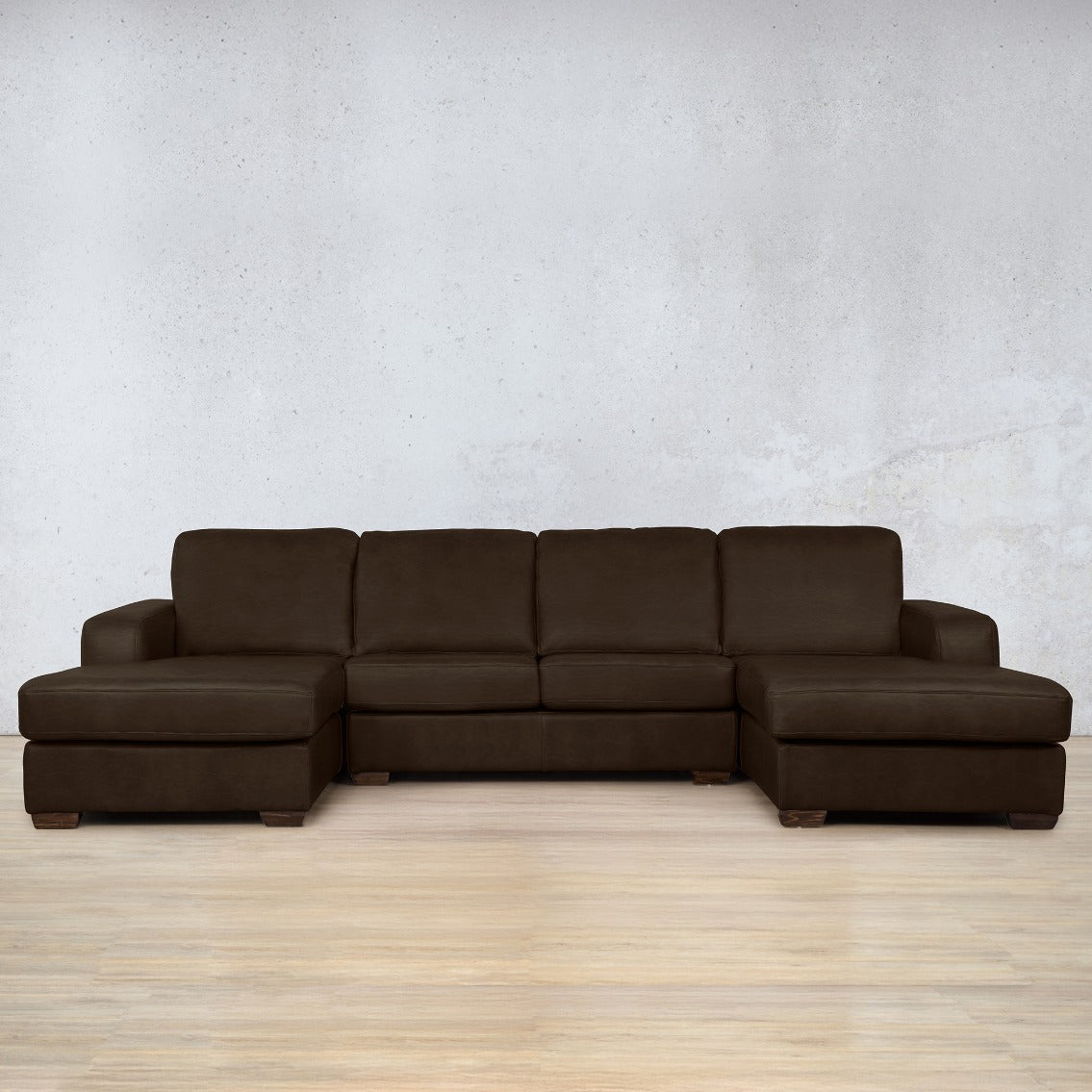 Stanford Leather U-Chaise Leather Sectional Leather Gallery Czar Chocolate