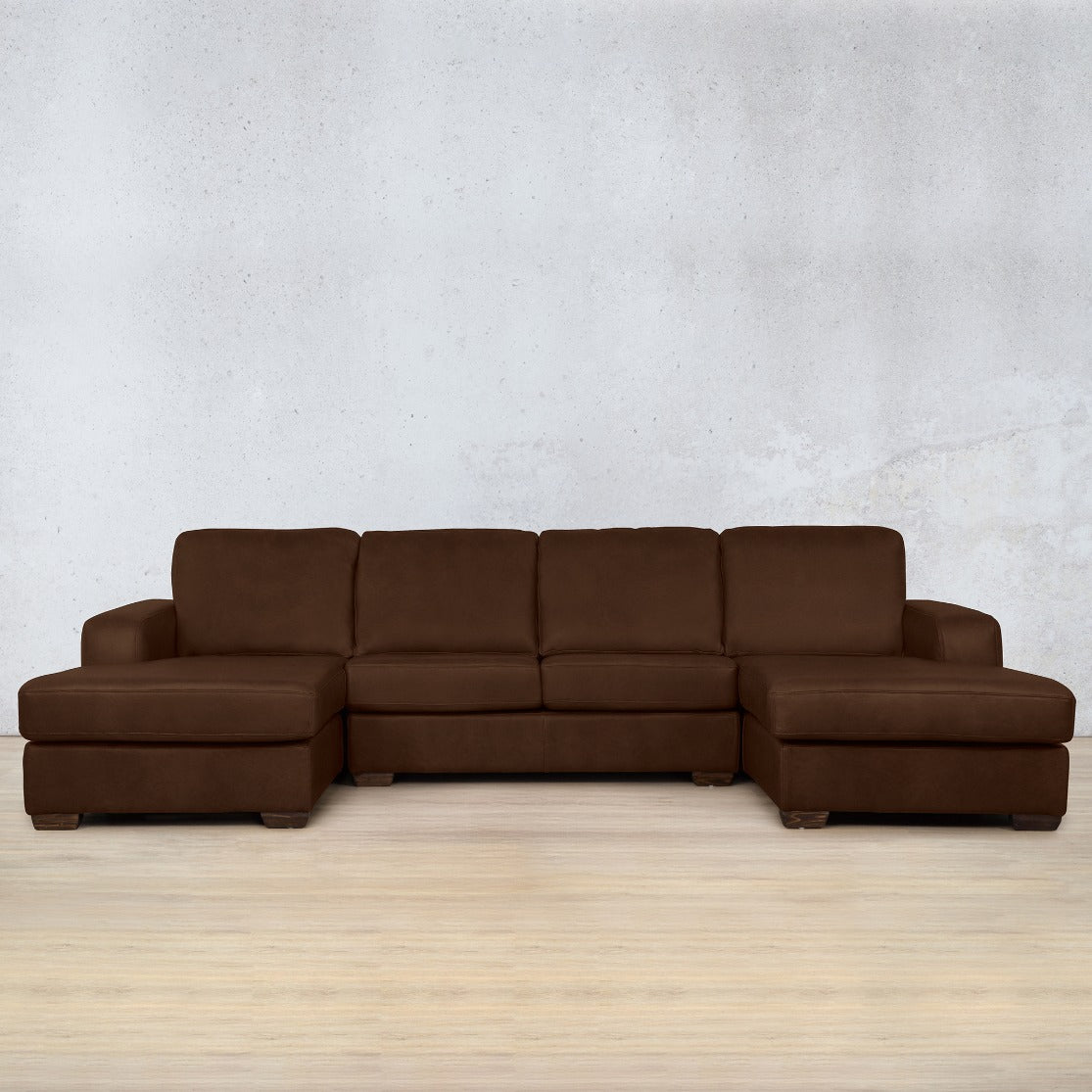 Stanford Leather U-Chaise Leather Sectional Leather Gallery Royal cognac
