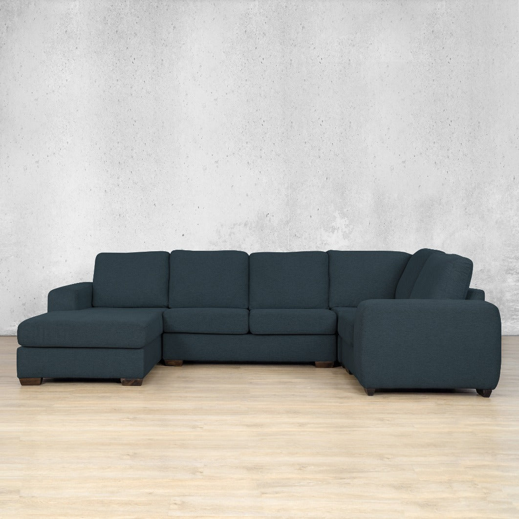 stanford Fabric u sofa chaise sectional lhf air force blue 