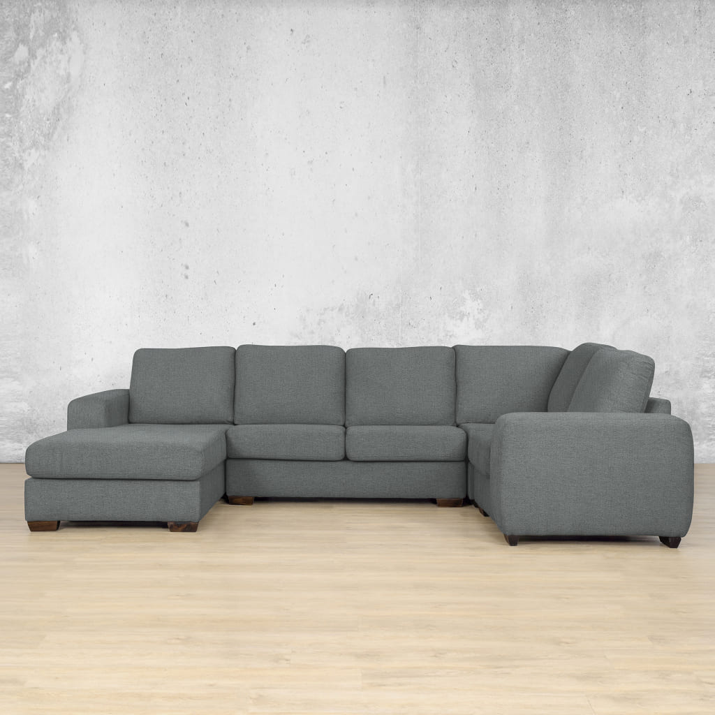 Shop Fabric couch, stanford Fabric u sofa chaise sectional LHF Silver Charm