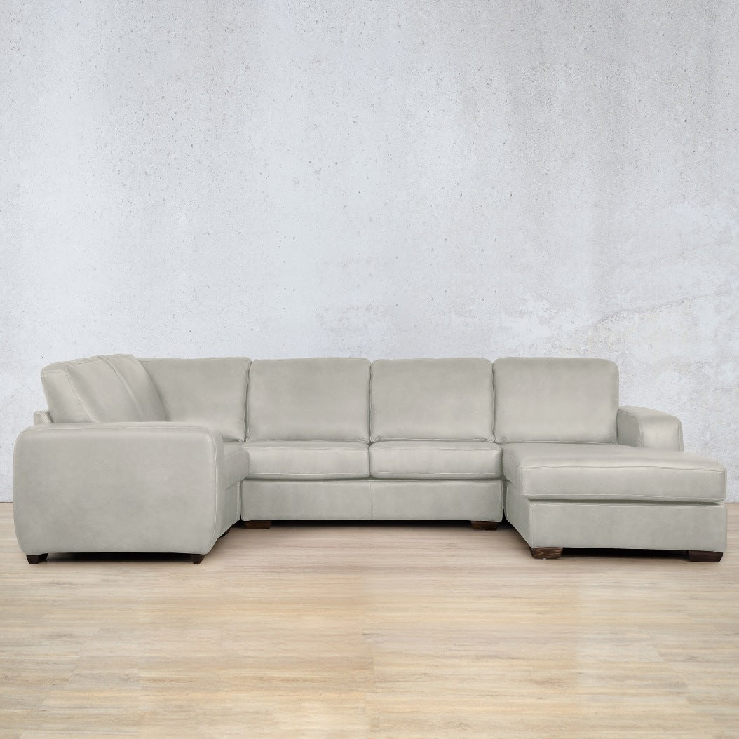 Stanford U Sofa Chaise Sectional  rhf Leather Sofa Manatee Beige