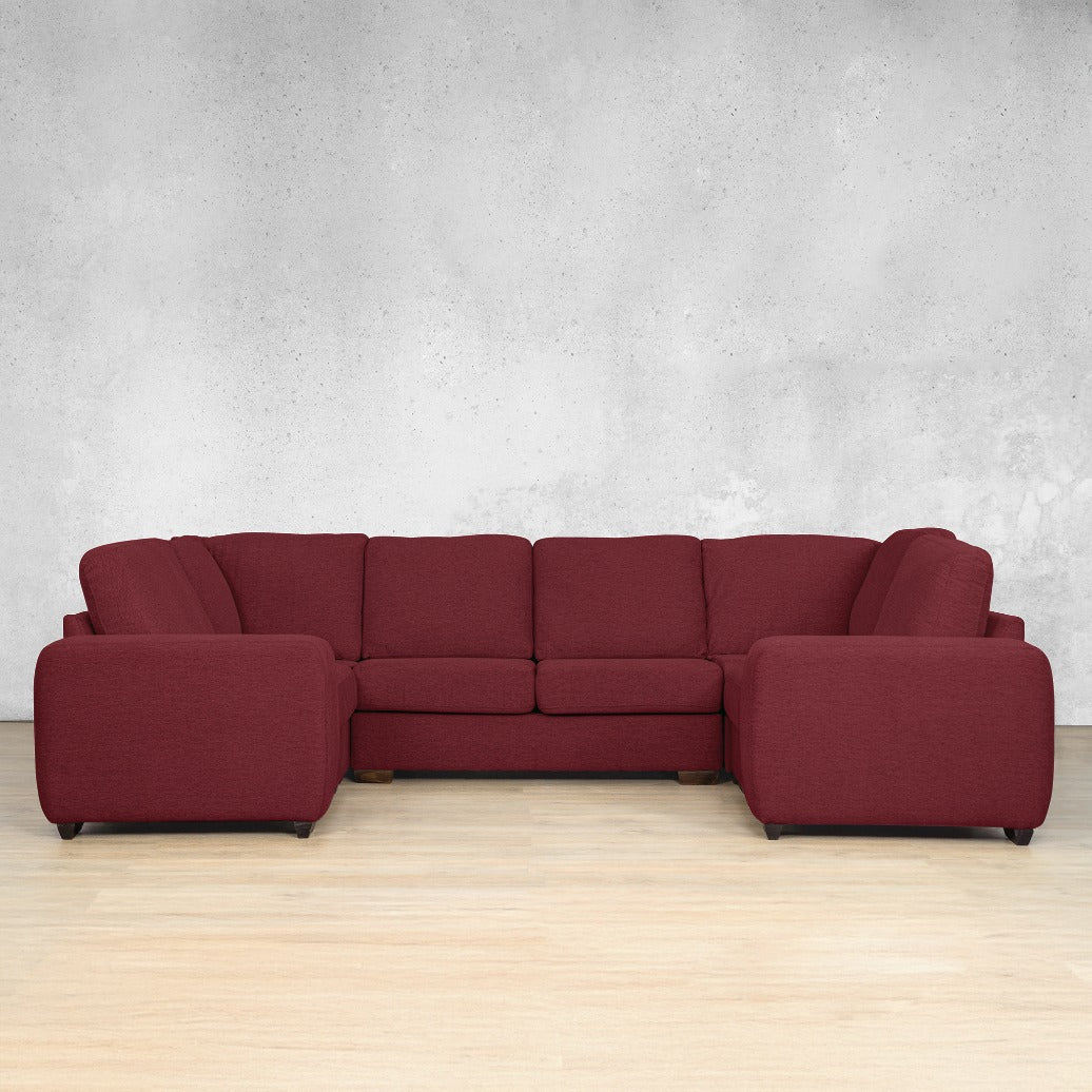 stanford Fabric u sofa sectiona deep cherry 