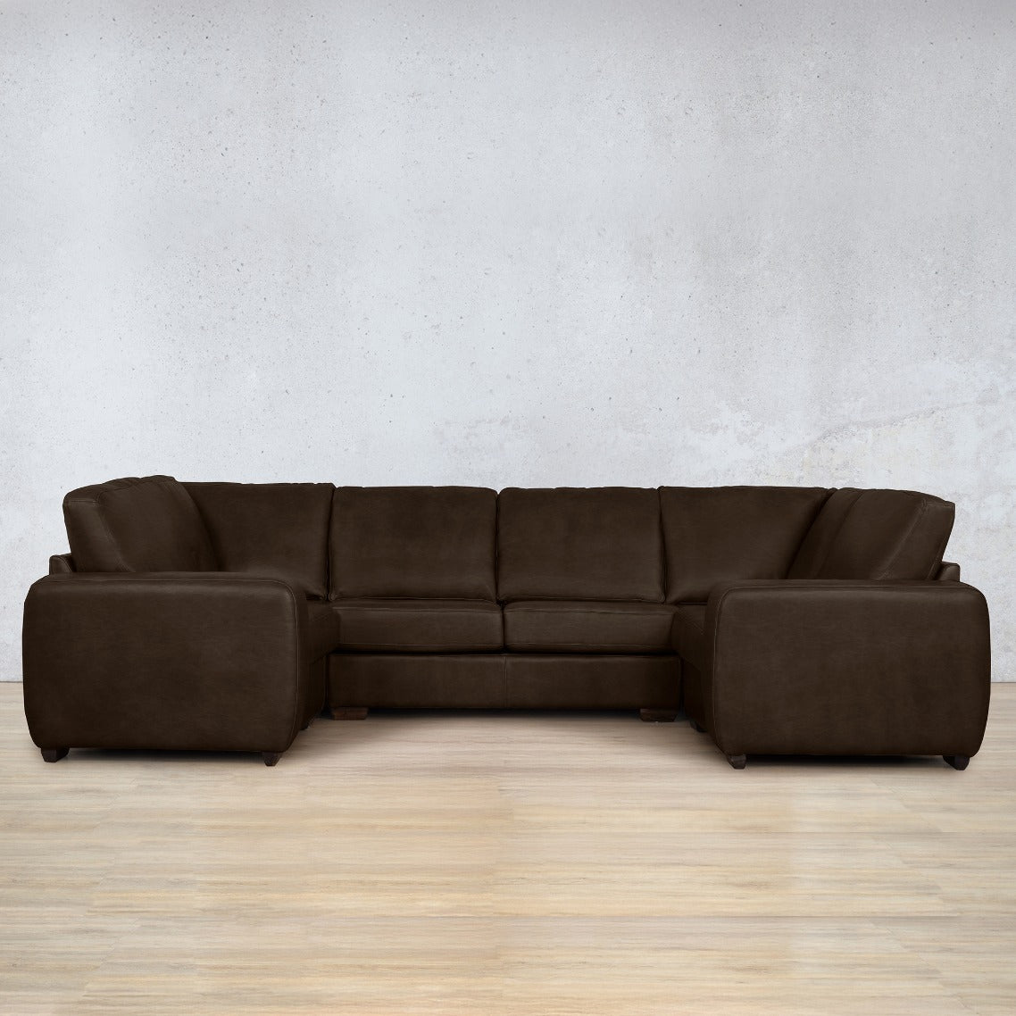 Stanford Leather U-Sofa Leather Sectional Leather Gallery Czar Chocolate 