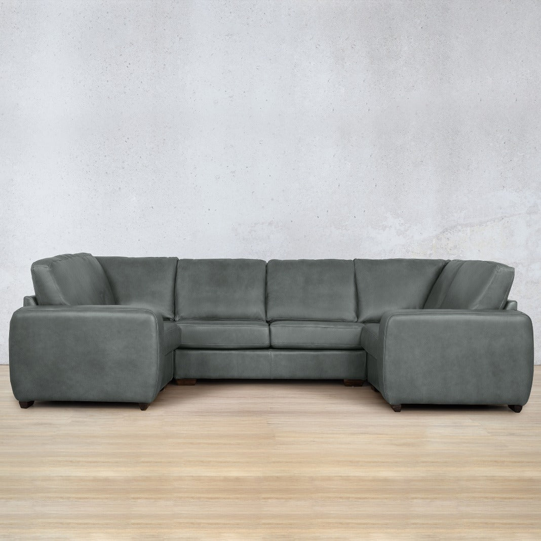 Stanford U Sofa Sectional Leather Sofa Flux Grey