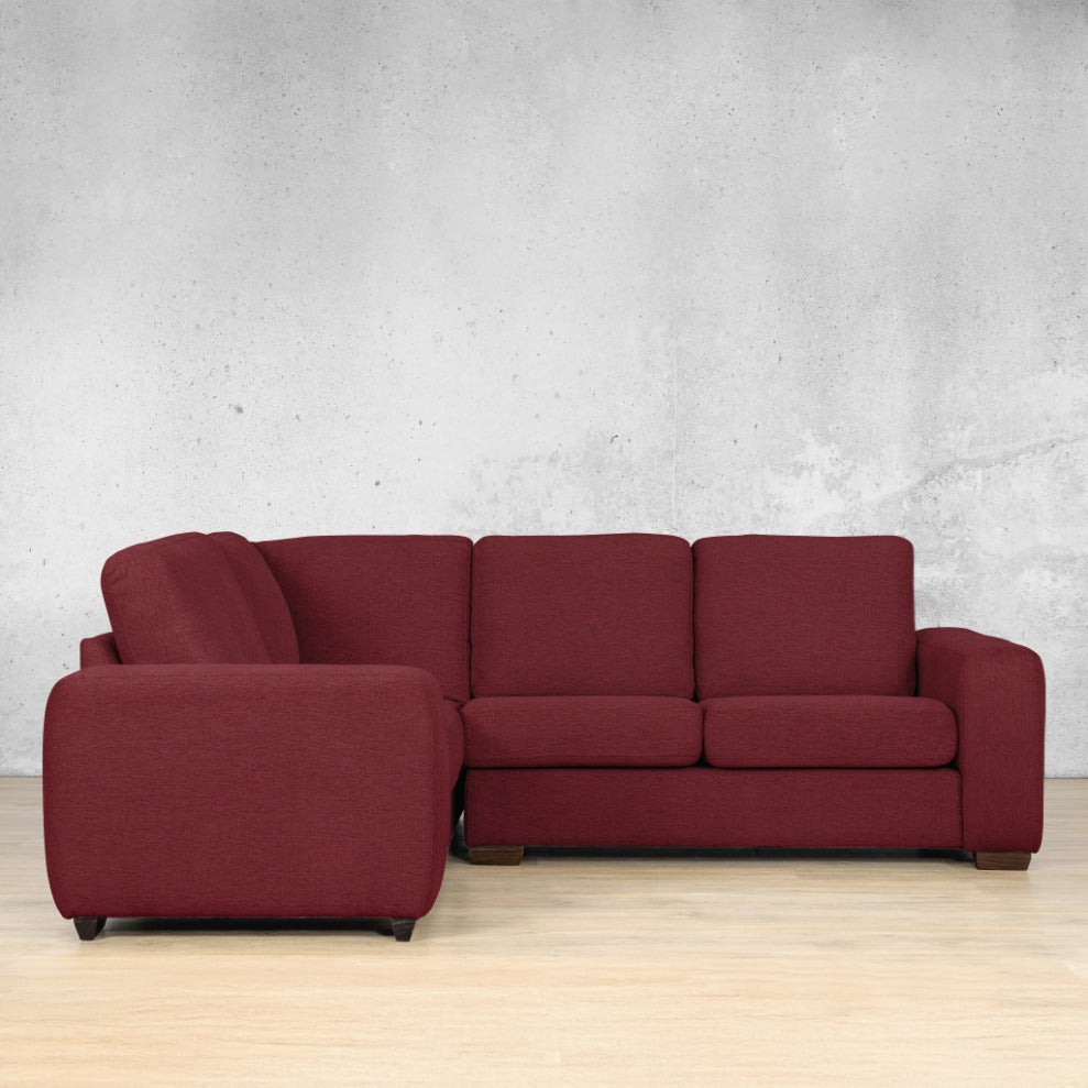 stanford Fabric u sofa sectional modular lhf deep cherry