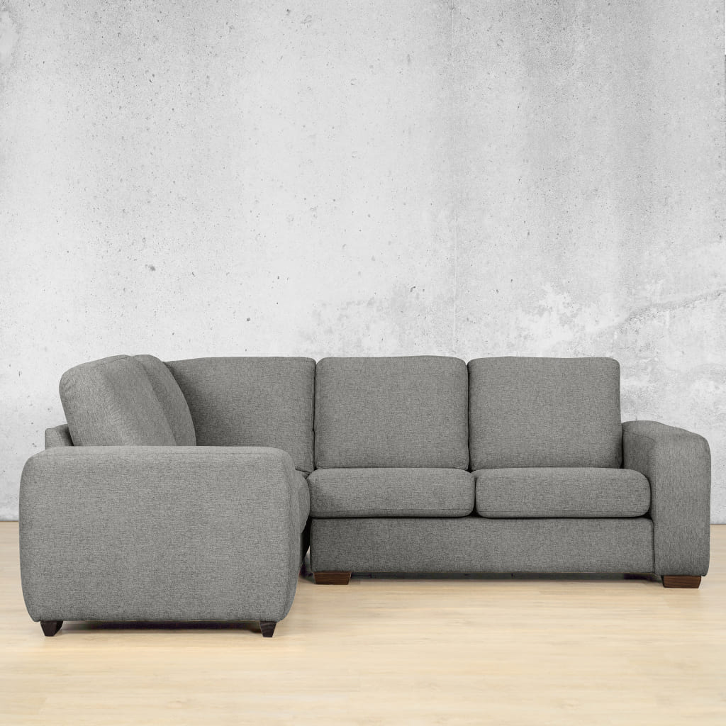Stanford Fabric L-Sectional 4 Seater - LHF Fabric Sectional Leather Gallery Kenya Grey