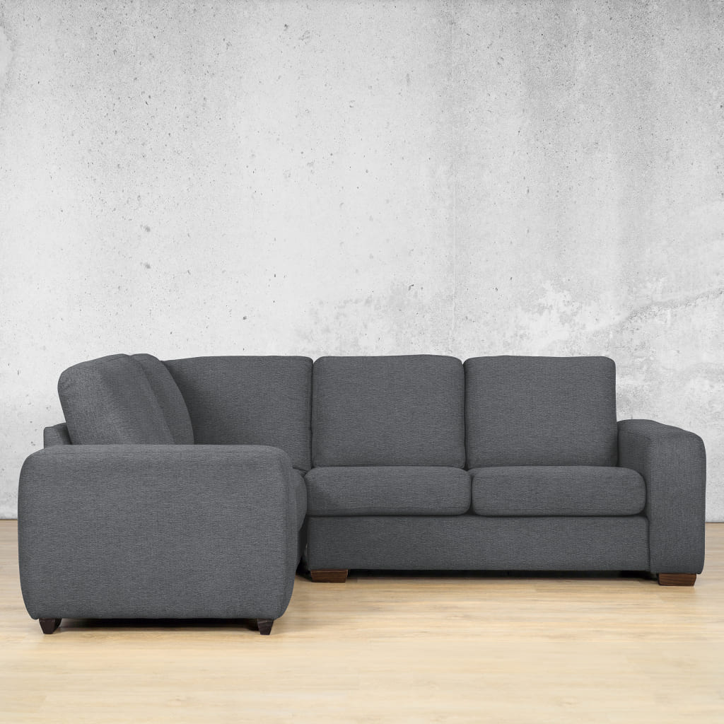 Stanford Fabric L-Sectional 4 Seater - LHF Fabric Sectional Leather Gallery Space Grey