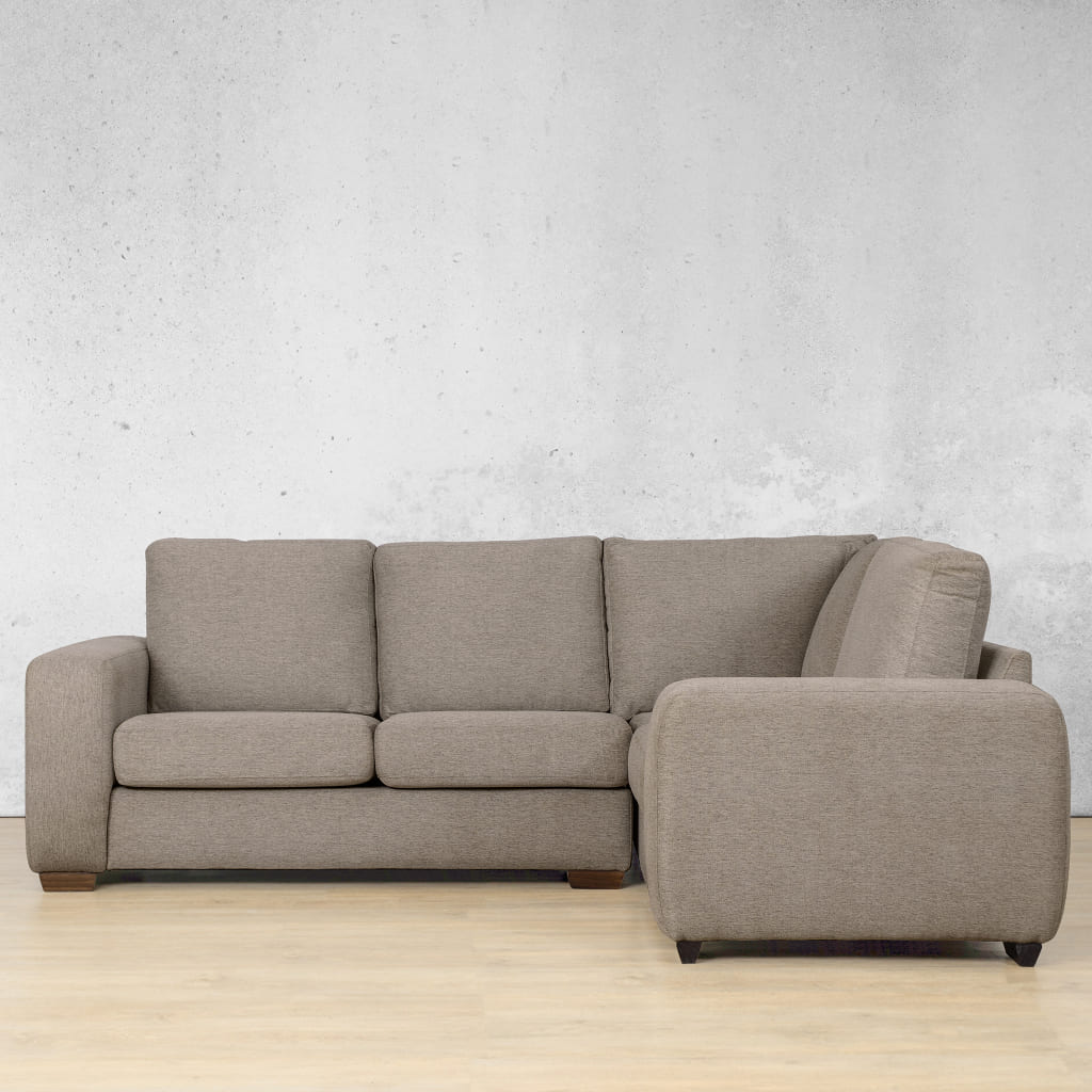 Stanford Fabric L-Sectional 4 Seater - RHF Fabric Sectional Leather Gallery Ivory Sand
