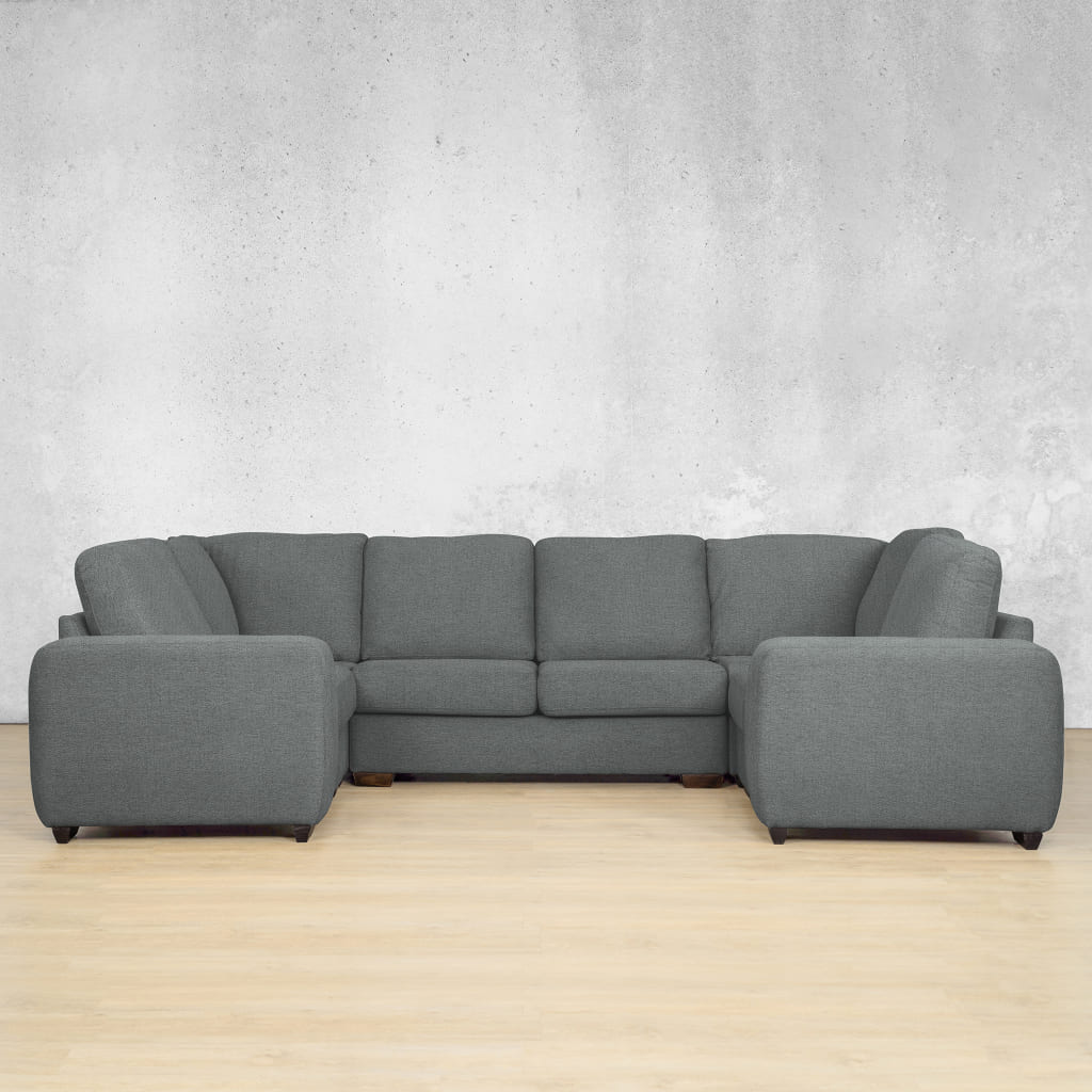 Stanford Fabric U-Sofa Fabric Sofa Leather Gallery Silver Charm