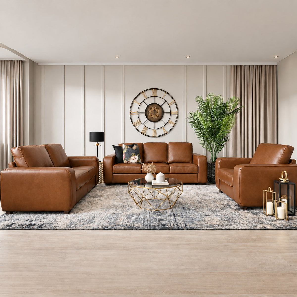 Stanford 3+2+1 Leather Lounge Suite