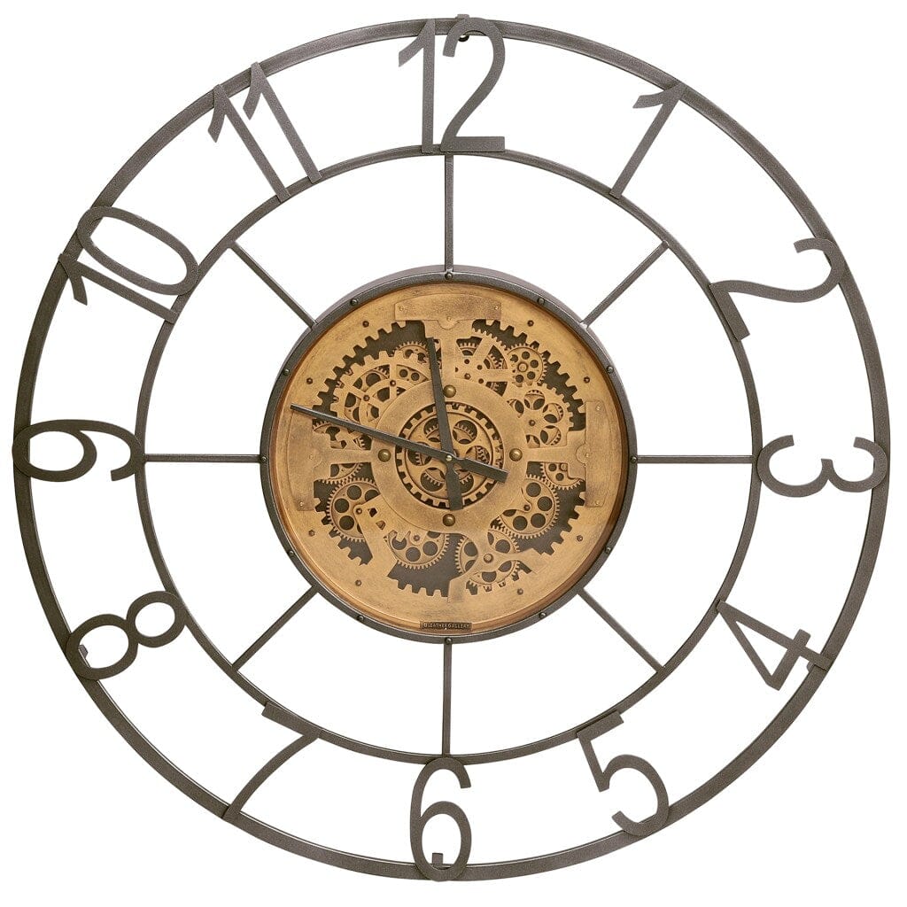 Front view of the Sumner Industrial Clock, a perfect addition to modern industrial-style clocks for home decor.