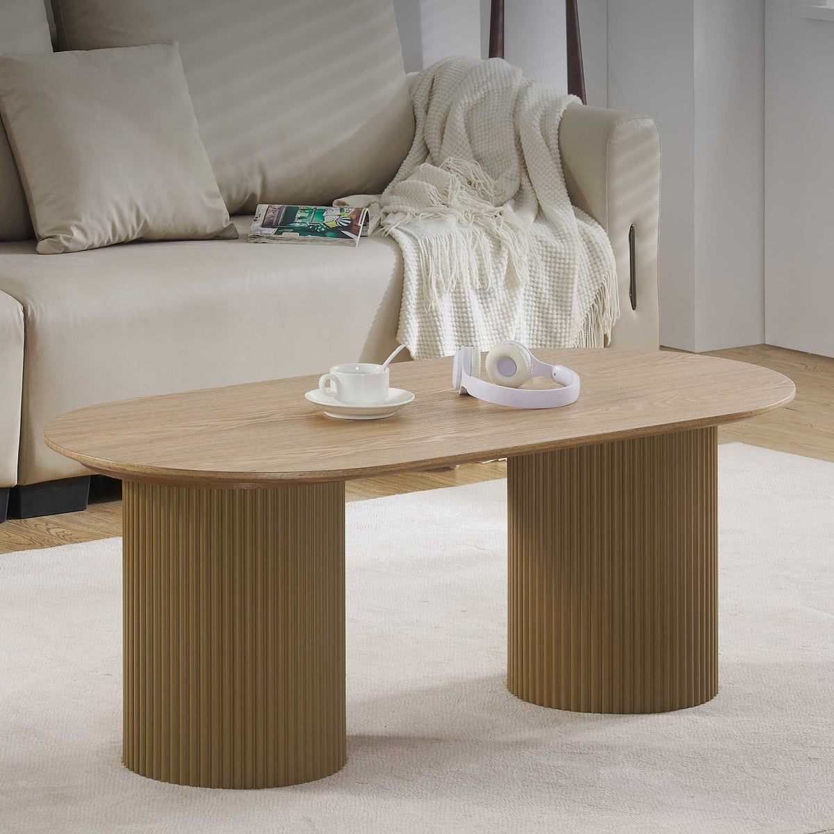 Sybil Coffee Table - Natural | Leather Gallery 