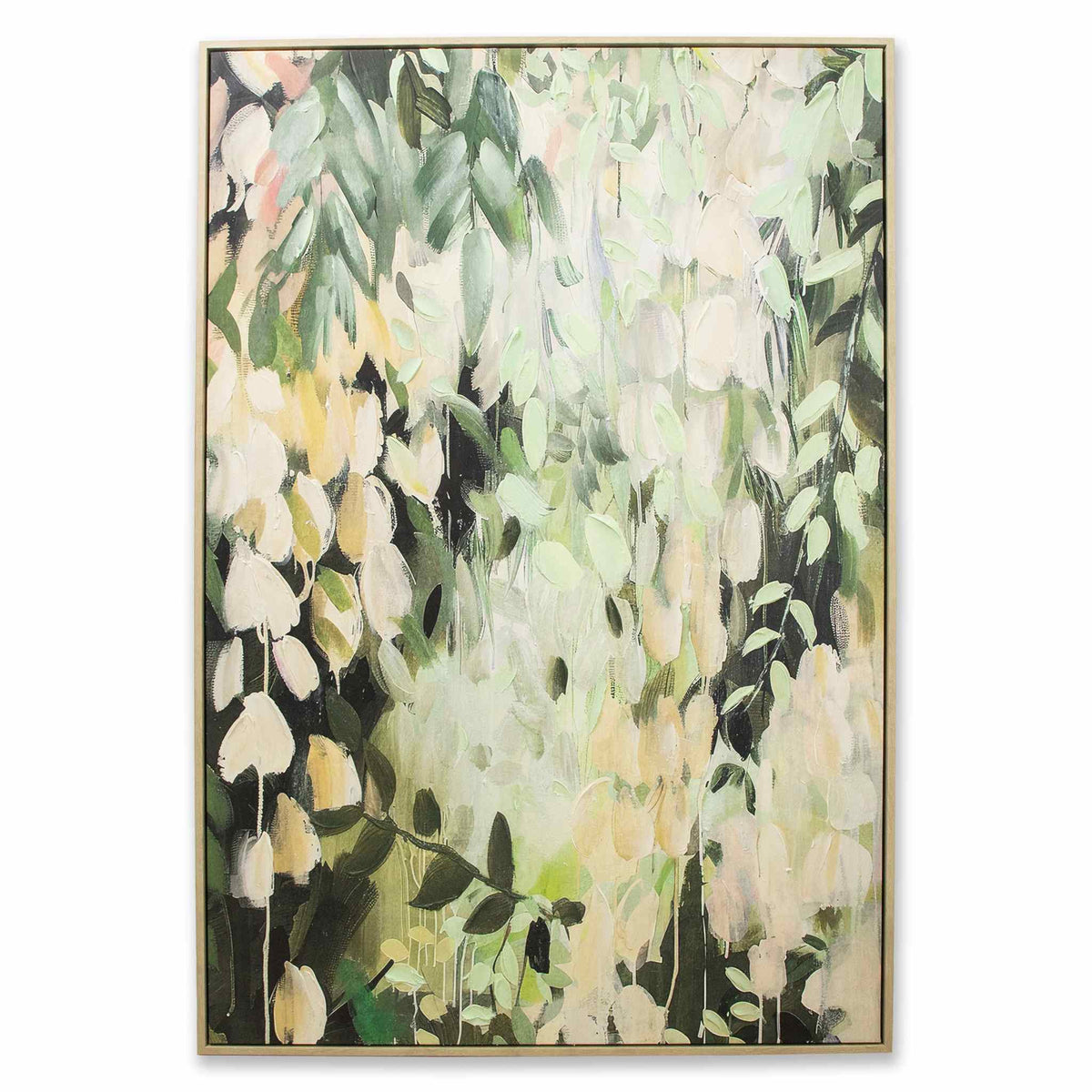 Leather Gallery Sylvan Descent Framed Artwork, featuring a floral design on a clean white background.