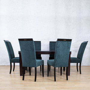 Urban Dining Set - 6 Seater - Dark Mahogany Dining room set Leather Gallery 