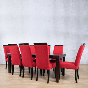 Urban Dining Set - 8 Seater - Dark Mahogany Dining room set Leather Gallery 
