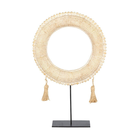 Tahiti Ring Ornament I Ornament Leather Gallery Cream 21 x 6.5 x 33cm