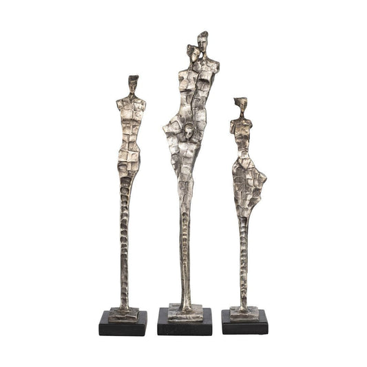 Three Wise Men Sculpture - Set Of 3 Ornament Leather Gallery Bronze 10 x 10 x 62.5cm