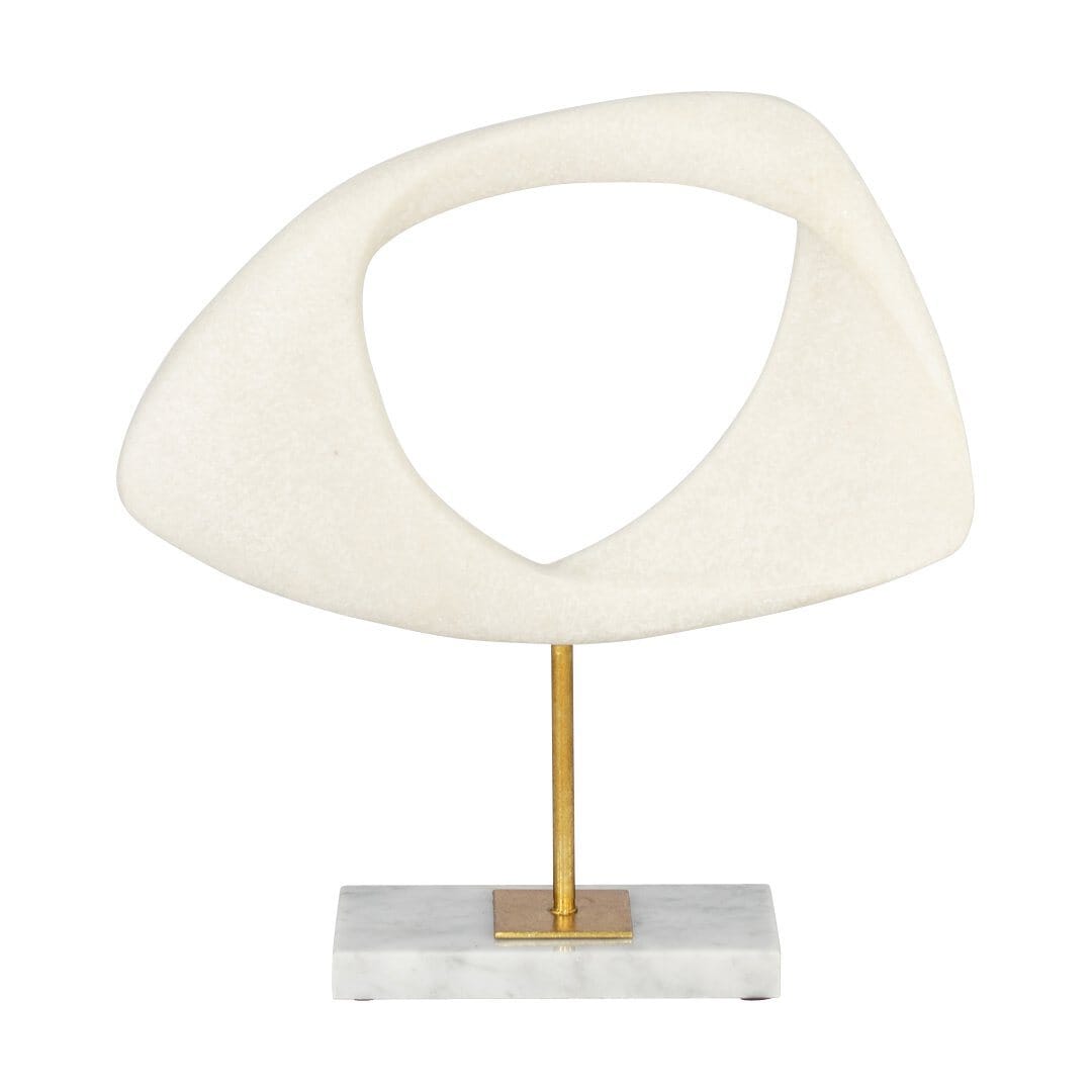 Timor Sculpture Ornament Leather Gallery White 31 x 8 x 33cm