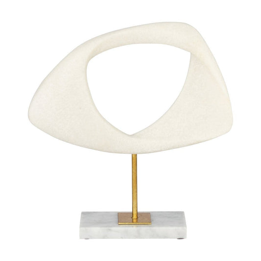 Timor Sculpture Ornament Leather Gallery White 31 x 8 x 33cm