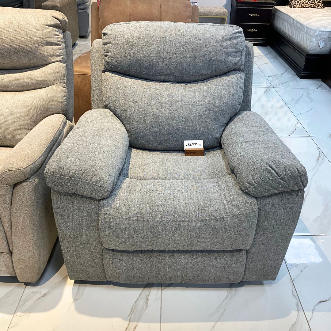 Tinetto 1 Seater Recliner - Chromium Grey - Warehouse Clearance