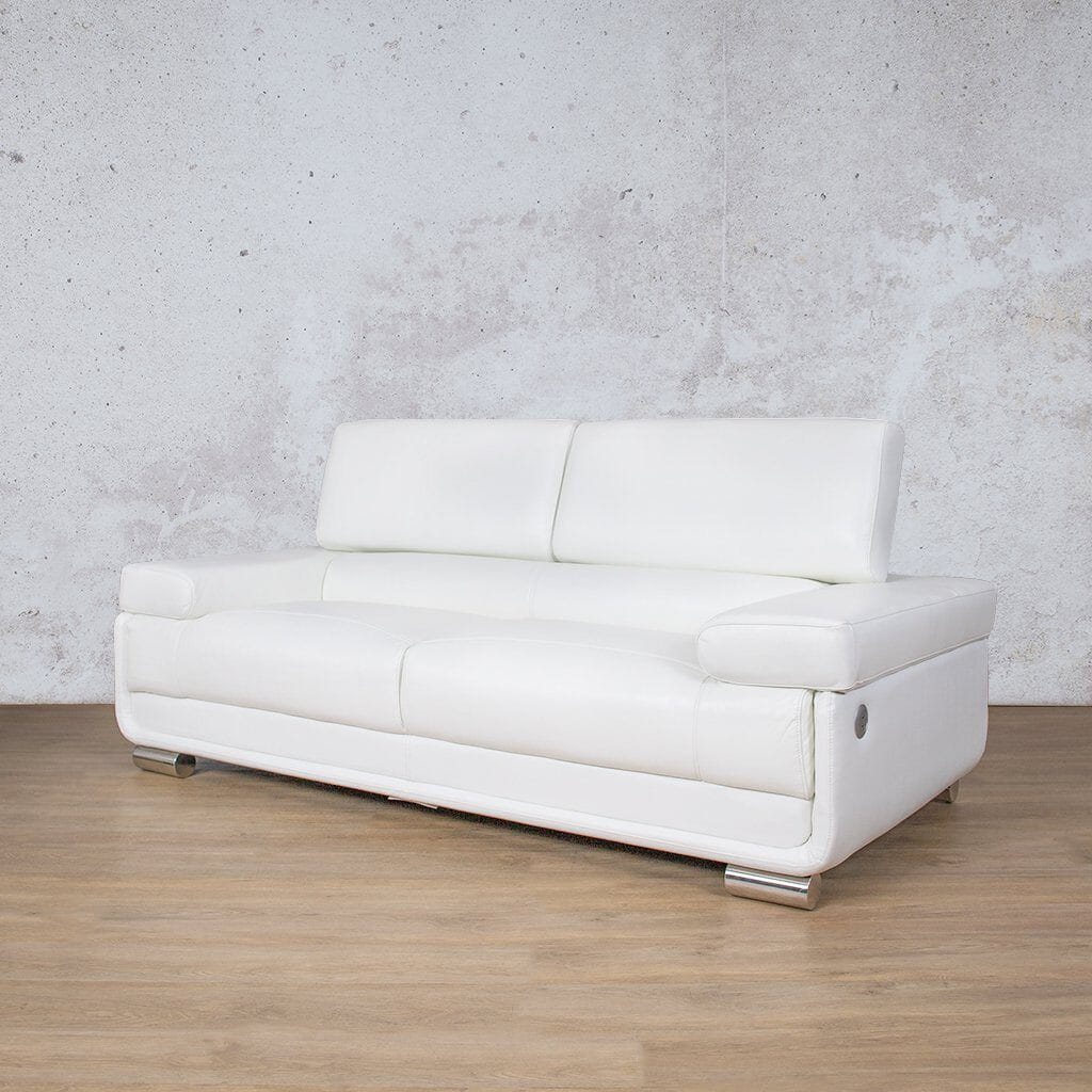 Contemporary leather couch set with a sturdy frame and ergonomic design-white