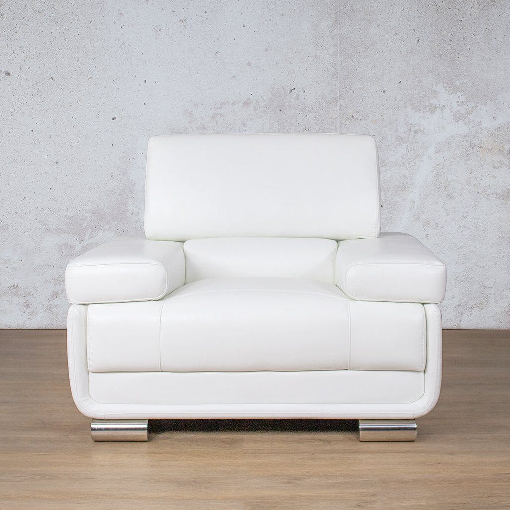 Modern leather couch set with dual-density foam cushions for enhanced comfort and support-white