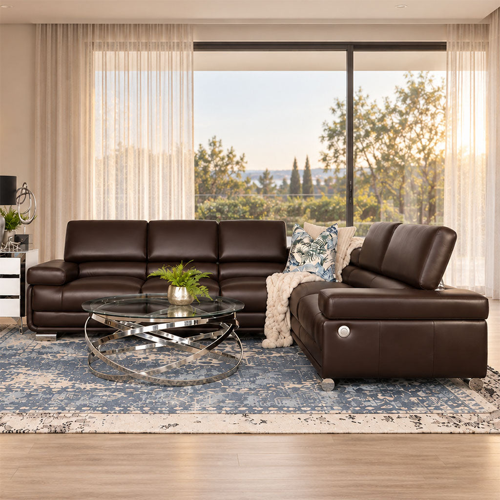 Tobago 5 Seater Leather L Shape Couch