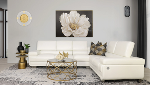 Tobago Leather L-Sectional Leather Sectional Leather Gallery White 