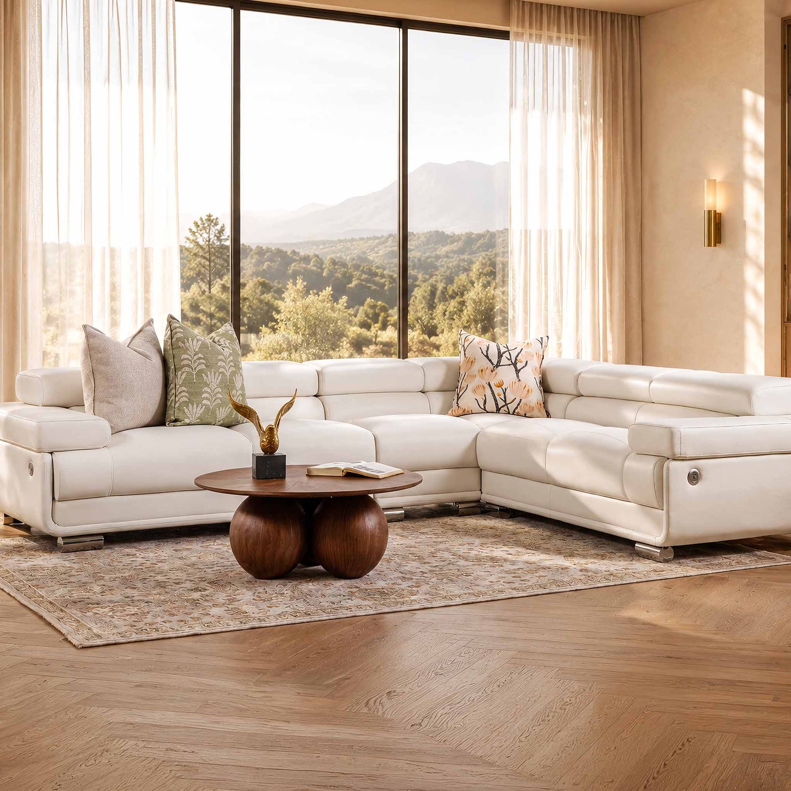 Tobago 5 Seater Leather L Shape Couch