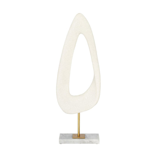 Torrano Sculpture Ornament Leather Gallery Cream 18 x 8 x 52.5cm