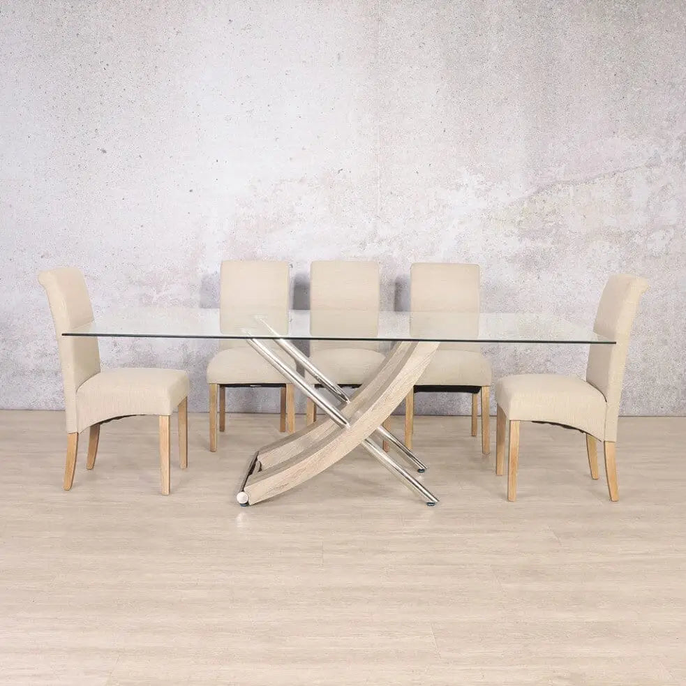 Tropez Glass & Windsor 8 Seater Dining Set - Tropez - Dining Table