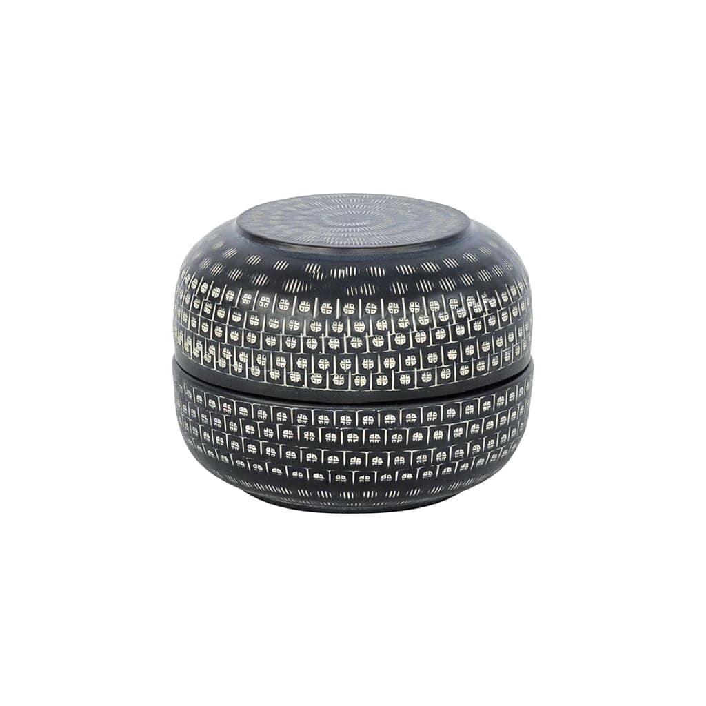 Tulum Carved Box - Black / 20 x 14cm - File Box