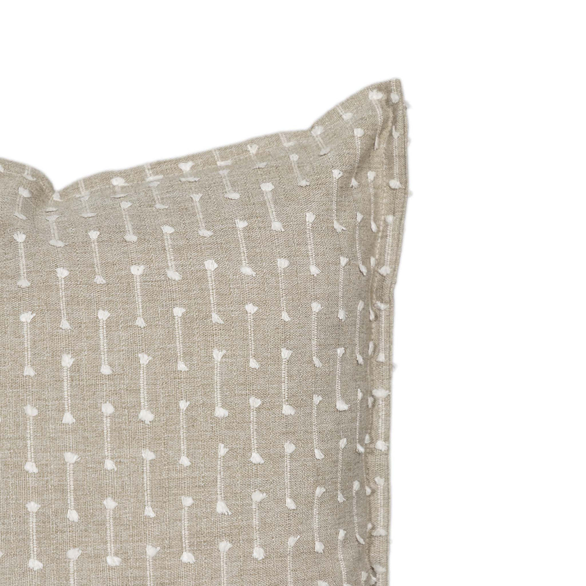 Leather Gallery Veyra Ivory Oat Cushion, featuring a warm oat woven finish with delicate ivory stitched detailing.