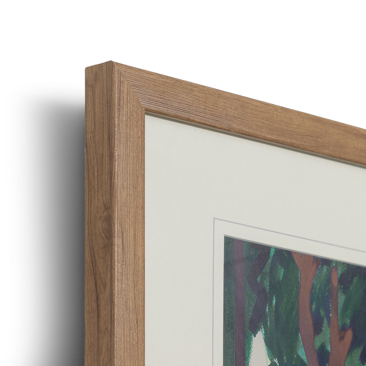 Lefayette Artwork - Kia Framed Print by Leather Gallery featuring a Mediterranean coastal pathway, lush green trees, golden cliffs and blue ocean waters.
