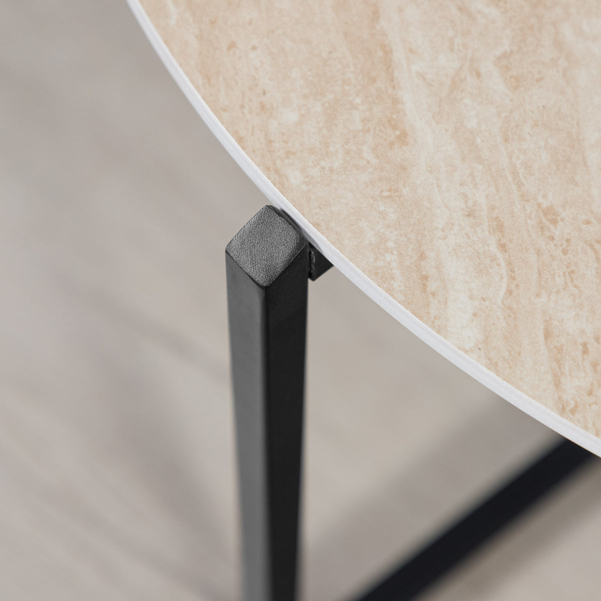 Gallery Everyday Callum Nesting Coffee Tables Set of 2, featuring light wood tops and slim black metal frames.
