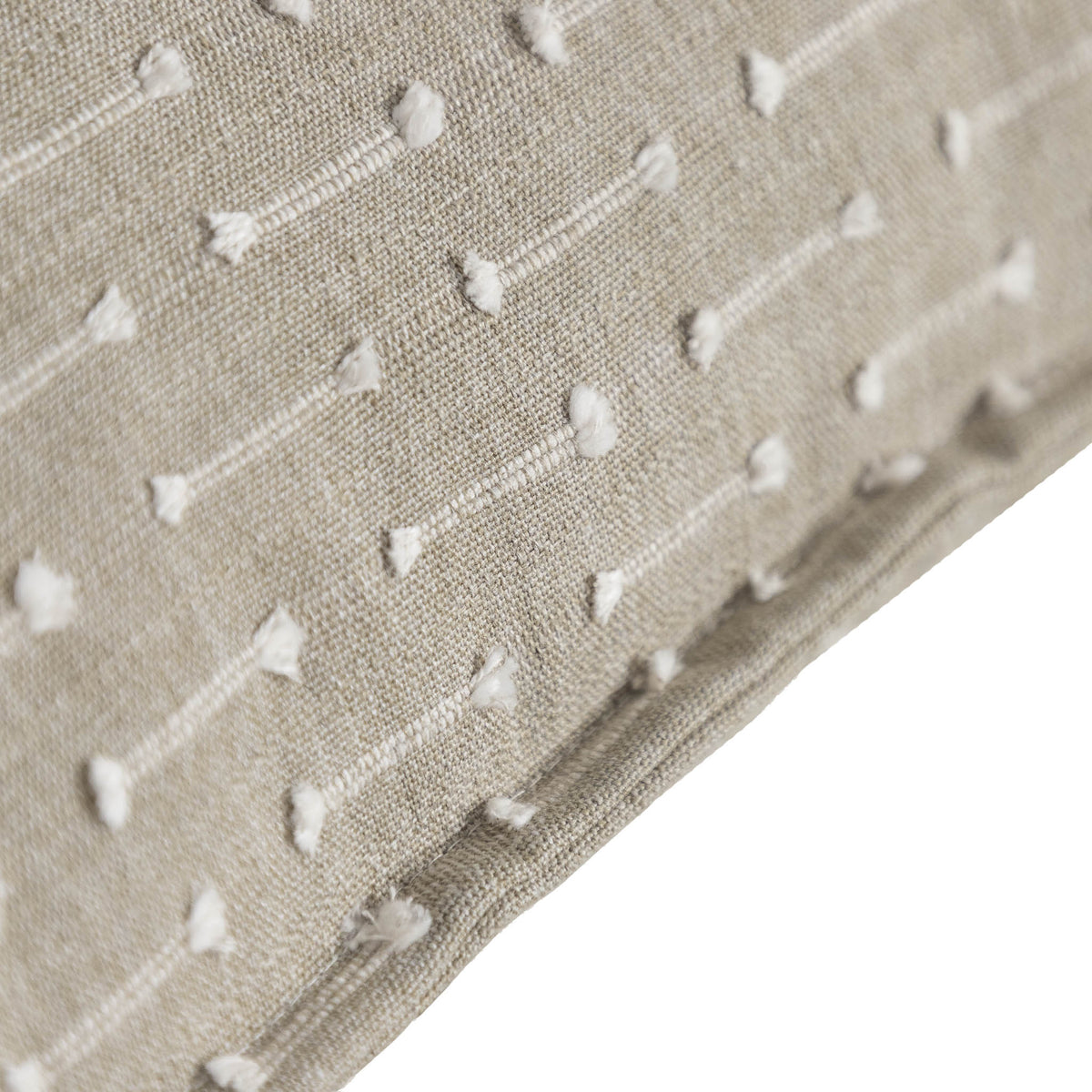 Leather Gallery Veyra Ivory Oat Cushion, featuring a warm oat woven finish with delicate ivory stitched detailing.