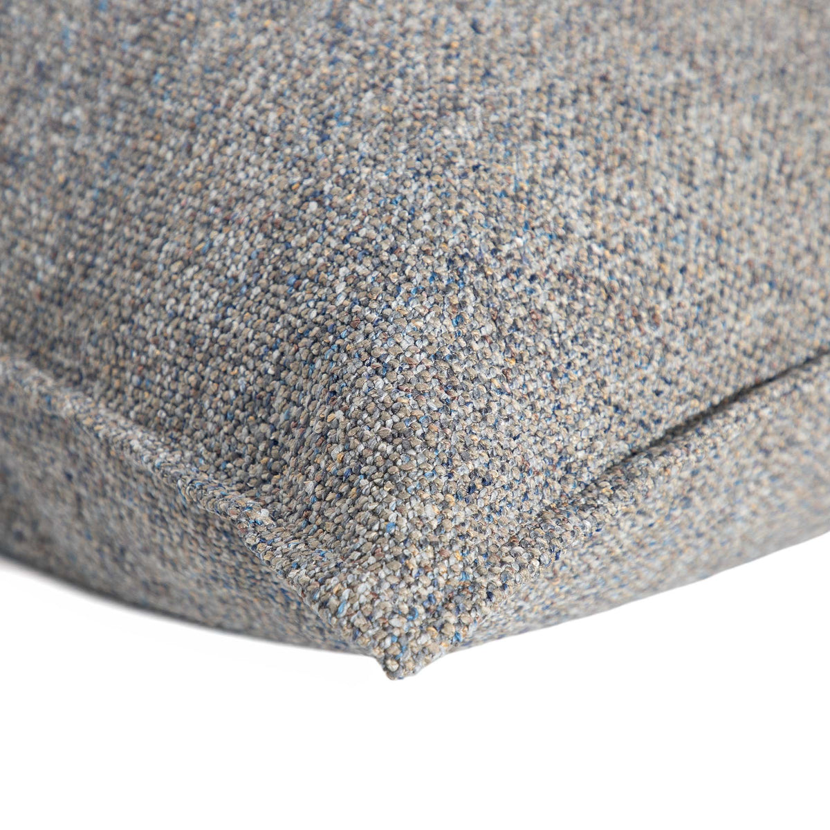 Leather Gallery Aardé Cushion in Storm Slate, featuring a textured woven finish in soft grey, charcoal and neutral tones.