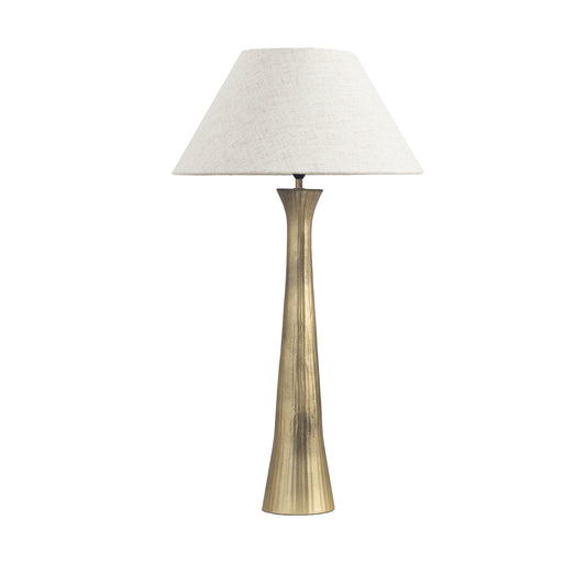 Leather Gallery | Karnak Antique Gold Pitchad Lamp + Natural Shade | Decor