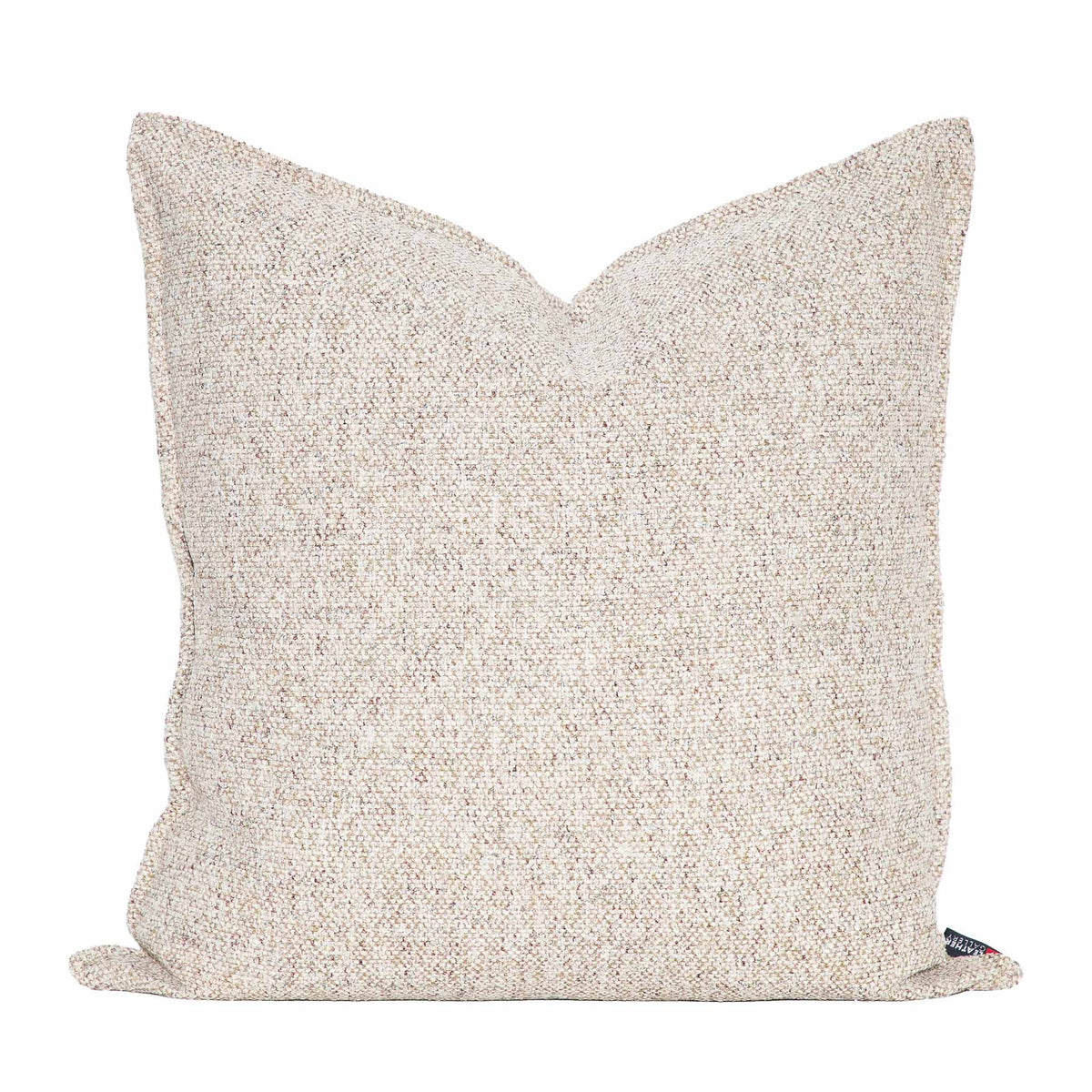 Leather Gallery Aardé Cushion in Natural Stone, featuring a textured woven finish in soft cream, beige and stone tones.