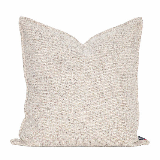 Leather Gallery Aardé Cushion in Natural Stone, featuring a textured woven finish in soft cream, beige and stone tones.