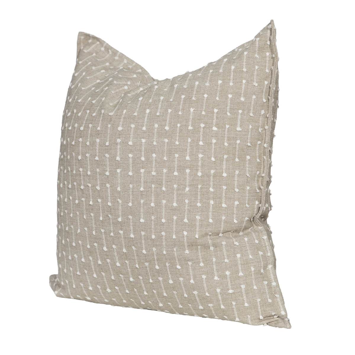 Leather Gallery Veyra Ivory Oat Cushion, featuring a warm oat woven finish with delicate ivory stitched detailing.