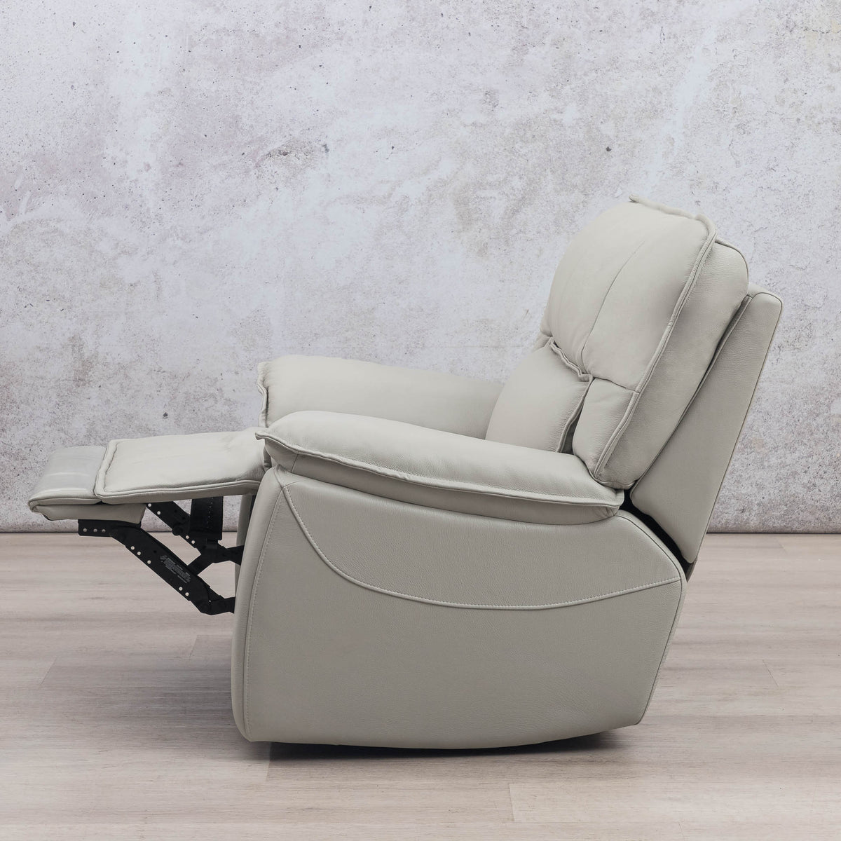Bentley 1 seater leather recliner chair beige - side view | Leather Recliner, recliner chairs, Beige-G