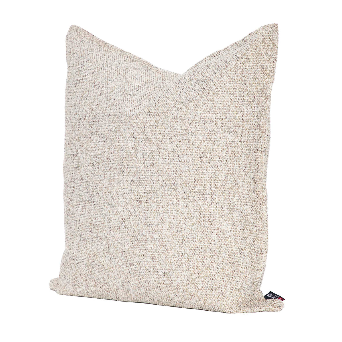 Leather Gallery Aardé Cushion in Natural Stone, featuring a textured woven finish in soft cream, beige and stone tones.
